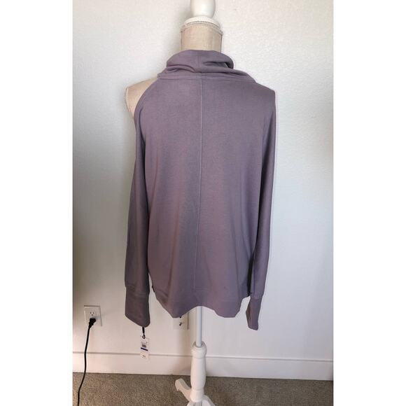 Calvin Klein Performance Purple Mock Neck Cold Shoulder Top - XL - Picture 4 of 7